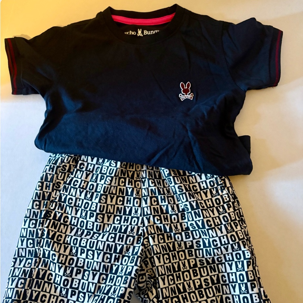 Psycho Bunny Kids Pajama Set - Black and White